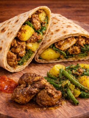 Roti Rol Aardappel Kouseband en Kip