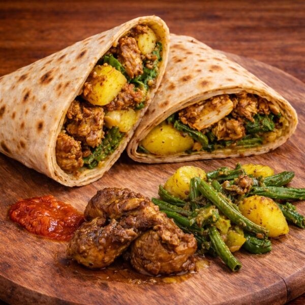 Roti Rol Aardappel Kouseband en Kip